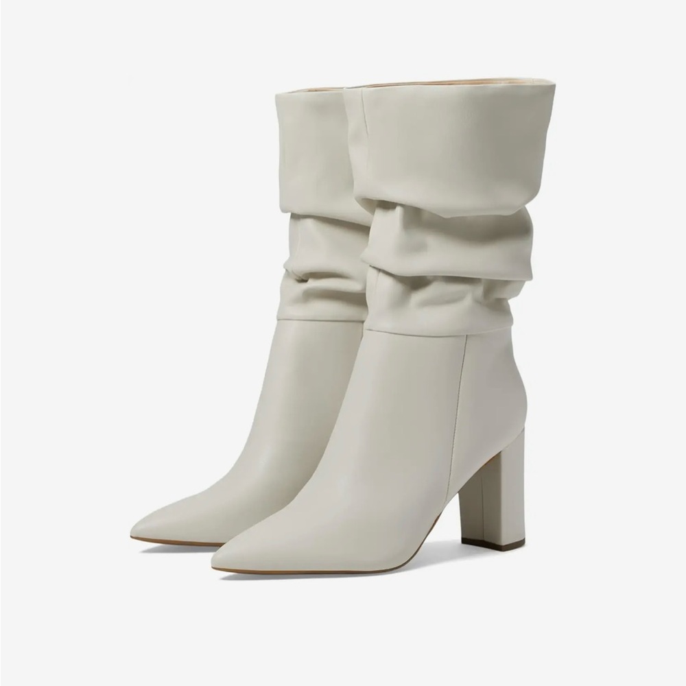Marc Fisher Cream Heeled Boots
